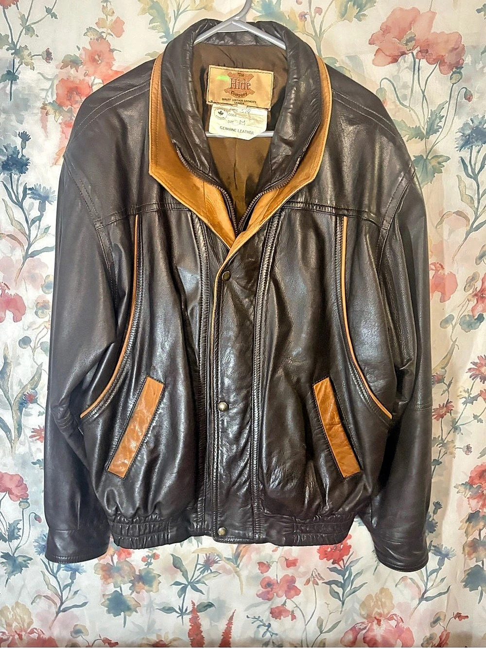 the Hide Company Men's Leather Jacket Brown Size Medium
